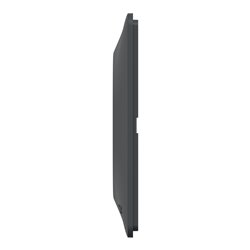 Plaque de finition Ovalis entraxe 71 mm S340704G anthracite bague argent chromé 2 postes horizontal