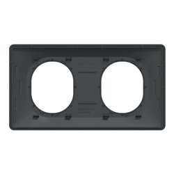 Plaque de finition Ovalis entraxe 71 mm S340704E anthracite bague laiton 2 postes horizontal