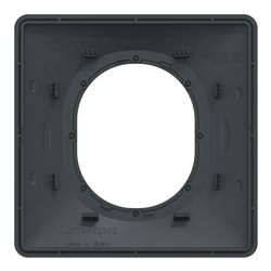 Plaque de finition Ovalis S340702G anthracite bague argent chromé 1 poste