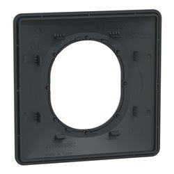 Plaque de finition Ovalis S340702G anthracite bague argent chromé 1 poste