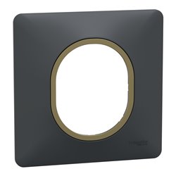 Plaque de finition Ovalis S340702E anthracite bague laiton 1 poste
