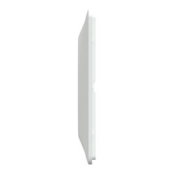 Plaque de finition Ovalis entraxe 71 mm S320706F blanc bague argent chromé 3 postes horizontal