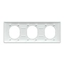 Plaque de finition Ovalis entraxe 71 mm S320706D blanc bague laiton 3 postes horizontal