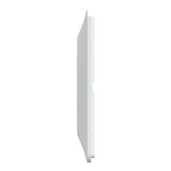 Plaque de finition Ovalis entraxe 71 mm S320704F blanc bague argent chromé 2 postes horizontal