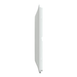 Plaque de finition Ovalis entraxe 71 mm S320704D blanc bague laiton 2 postes horizontal