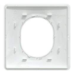Plaque de finition Ovalis S320702F blanc bague argent chromé 1 poste