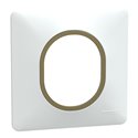 Plaque de finition Ovalis S320702D blanc bague laiton 1 poste