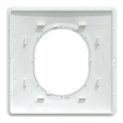 Plaque de finition Ovalis S320702D blanc bague laiton 1 poste