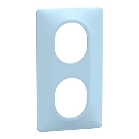 Plaque de finition Ovalis entraxe 71 mm S320724C bleu azurin 2 postes vertical Plaque de finition Ovalis entraxe 71 mm S320724C bleu azurin 2 postes vertical