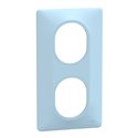 Plaque de finition Ovalis entraxe 71 mm S320724C bleu azurin 2 postes vertical