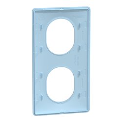 Plaque de finition Ovalis entraxe 71 mm S320724C bleu azurin 2 postes vertical