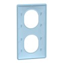 Plaque de finition Ovalis entraxe 71 mm S320724C bleu azurin 2 postes vertical