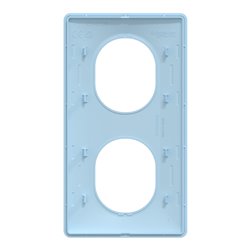 Plaque de finition Ovalis entraxe 71 mm S320724C bleu azurin 2 postes vertical