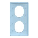 Plaque de finition Ovalis entraxe 71 mm S320724C bleu azurin 2 postes vertical