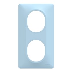 Plaque de finition Ovalis entraxe 71 mm S320724C bleu azurin 2 postes vertical