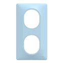 Plaque de finition Ovalis entraxe 71 mm S320724C bleu azurin 2 postes vertical