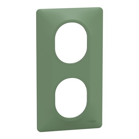 Plaque de finition Ovalis entraxe 71 mm S320724B vert forêt 2 postes vertical Plaque de finition Ovalis entraxe 71 mm S320724B vert forêt 2 postes vertical