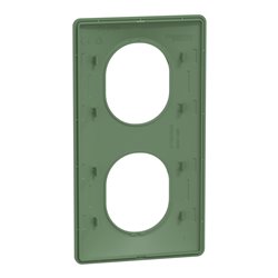 Plaque de finition Ovalis entraxe 71 mm S320724B vert forêt 2 postes vertical