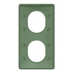 Plaque de finition Ovalis entraxe 71 mm S320724B vert forêt 2 postes vertical