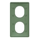 Plaque de finition Ovalis entraxe 71 mm S320724B vert forêt 2 postes vertical