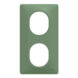 Plaque de finition Ovalis entraxe 71 mm S320724B vert forêt 2 postes vertical