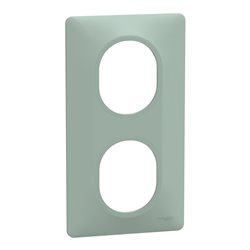 Plaque de finition Ovalis entraxe 71 mm S320724A sauge 2 postes vertical