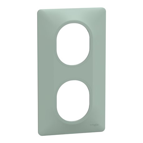 Plaque de finition Ovalis entraxe 71 mm S320724A sauge 2 postes vertical Plaque de finition Ovalis entraxe 71 mm S320724A sauge 2 postes vertical