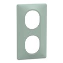 Plaque de finition Ovalis entraxe 71 mm S320724A sauge 2 postes vertical