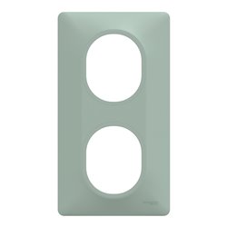 Plaque de finition Ovalis entraxe 71 mm S320724A sauge 2 postes vertical