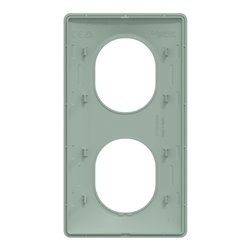 Plaque de finition Ovalis entraxe 71 mm S320724A sauge 2 postes vertical