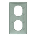 Plaque de finition Ovalis entraxe 71 mm S320724A sauge 2 postes vertical