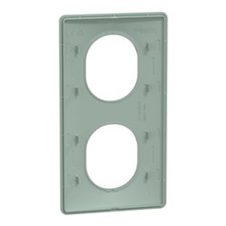 Plaque de finition Ovalis entraxe 71 mm S320724A sauge 2 postes vertical