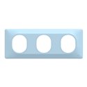 Plaque de finition Ovalis entraxe 71 mm S320706C bleu azurin 3 postes horizontal