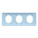 Plaque de finition Ovalis entraxe 71 mm S320706C bleu azurin 3 postes horizontal