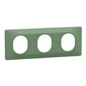 Plaque de finition Ovalis entraxe 71 mm S320706B vert forêt 3 postes horizontal