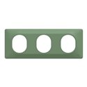 Plaque de finition Ovalis entraxe 71 mm S320706B vert forêt 3 postes horizontal