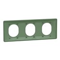 Plaque de finition Ovalis entraxe 71 mm S320706B vert forêt 3 postes horizontal