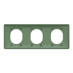 Plaque de finition Ovalis entraxe 71 mm S320706B vert forêt 3 postes horizontal