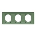 Plaque de finition Ovalis entraxe 71 mm S320706B vert forêt 3 postes horizontal