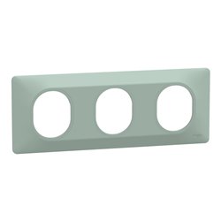 Plaque de finition Ovalis entraxe 71 mm S320706A sauge 3 postes horizontal