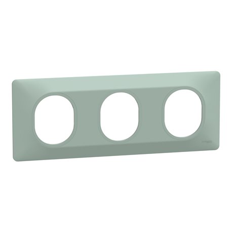 Plaque de finition Ovalis entraxe 71 mm S320706A sauge 3 postes horizontal Plaque de finition Ovalis entraxe 71 mm S320706A sauge 3 postes horizontal