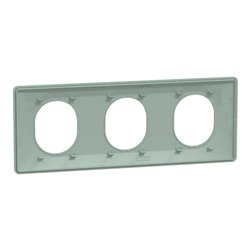 Plaque de finition Ovalis entraxe 71 mm S320706A sauge 3 postes horizontal
