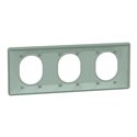 Plaque de finition Ovalis entraxe 71 mm S320706A sauge 3 postes horizontal