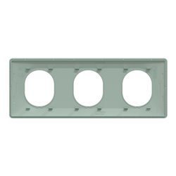 Plaque de finition Ovalis entraxe 71 mm S320706A sauge 3 postes horizontal