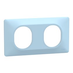 Plaque de finition Ovalis entraxe 71 mm S320704C bleu azurin 2 postes horizontal