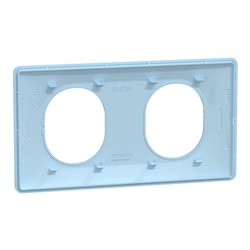 Plaque de finition Ovalis entraxe 71 mm S320704C bleu azurin 2 postes horizontal