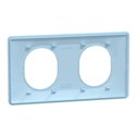 Plaque de finition Ovalis entraxe 71 mm S320704C bleu azurin 2 postes horizontal
