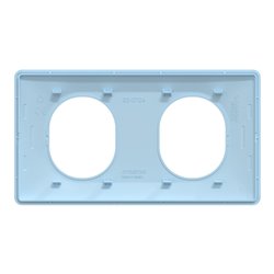 Plaque de finition Ovalis entraxe 71 mm S320704C bleu azurin 2 postes horizontal