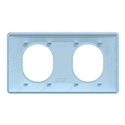 Plaque de finition Ovalis entraxe 71 mm S320704C bleu azurin 2 postes horizontal