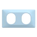 Plaque de finition Ovalis entraxe 71 mm S320704C bleu azurin 2 postes horizontal
